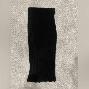Black midi skirt with slit in the back